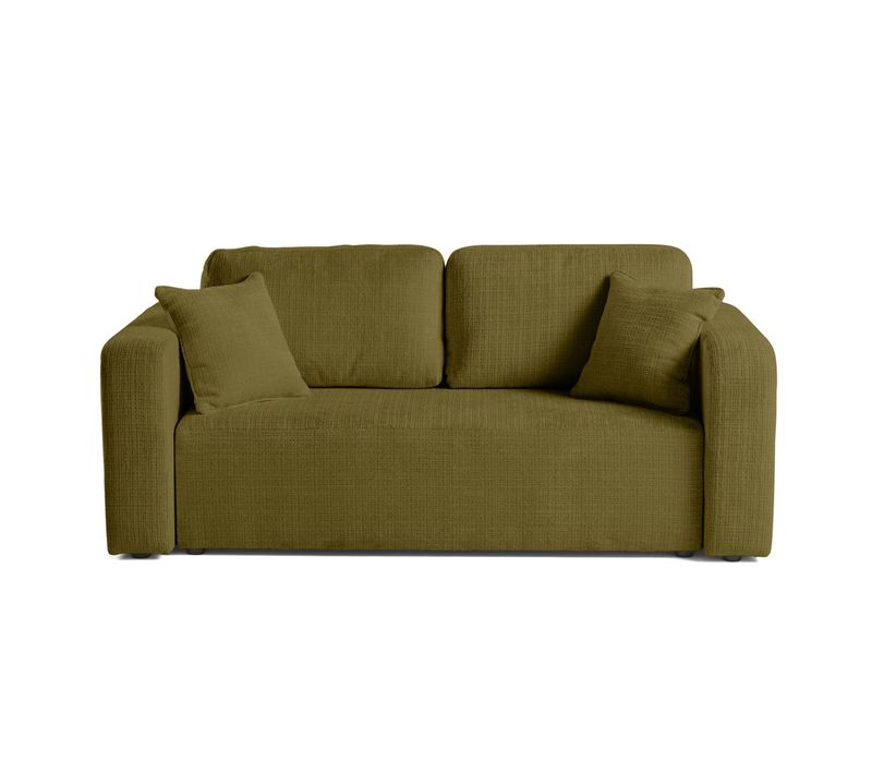 Miro - Canapé Droit 2 Places - En Velours Texturé Vert Olive