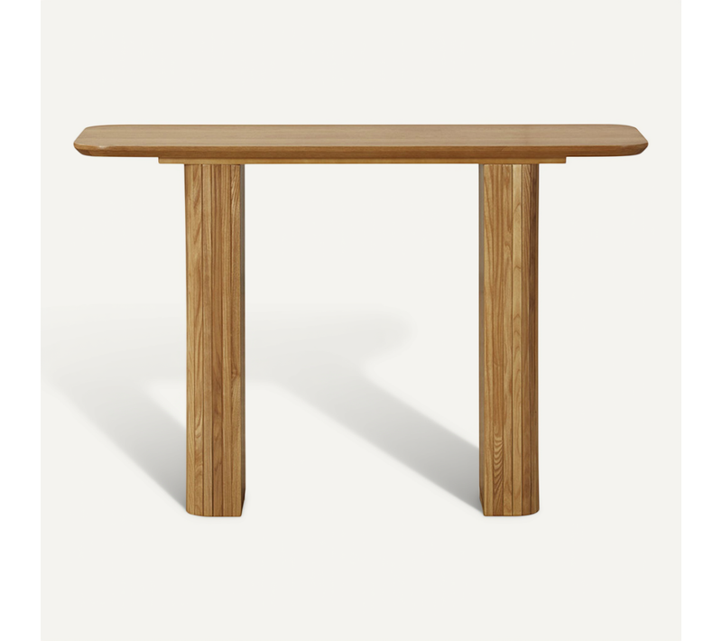 Milazzo - Console - Bois Plaqué Chêne Et Cannage - 120 Cm