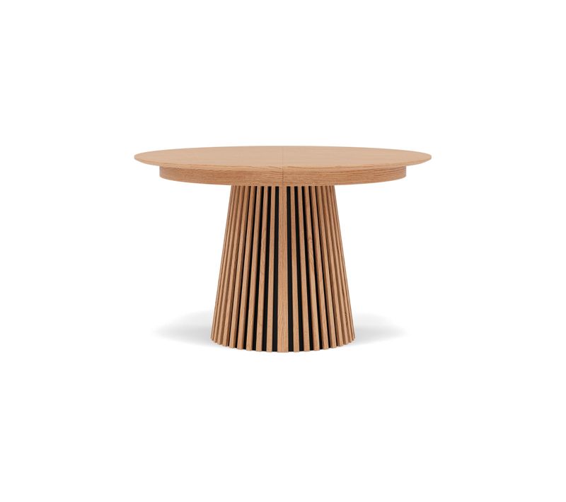 Freya - Table à Manger Ronde Extensible - Effet Bois - 4 à 8 Personnes