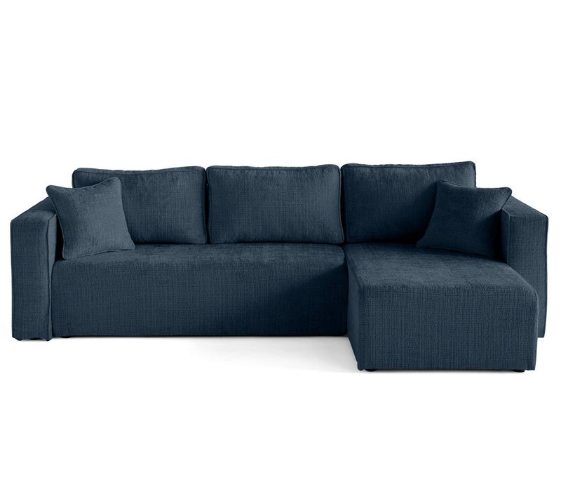 Housse En Velours Texturé Bleu Pour Canapé Déhoussable Topaze