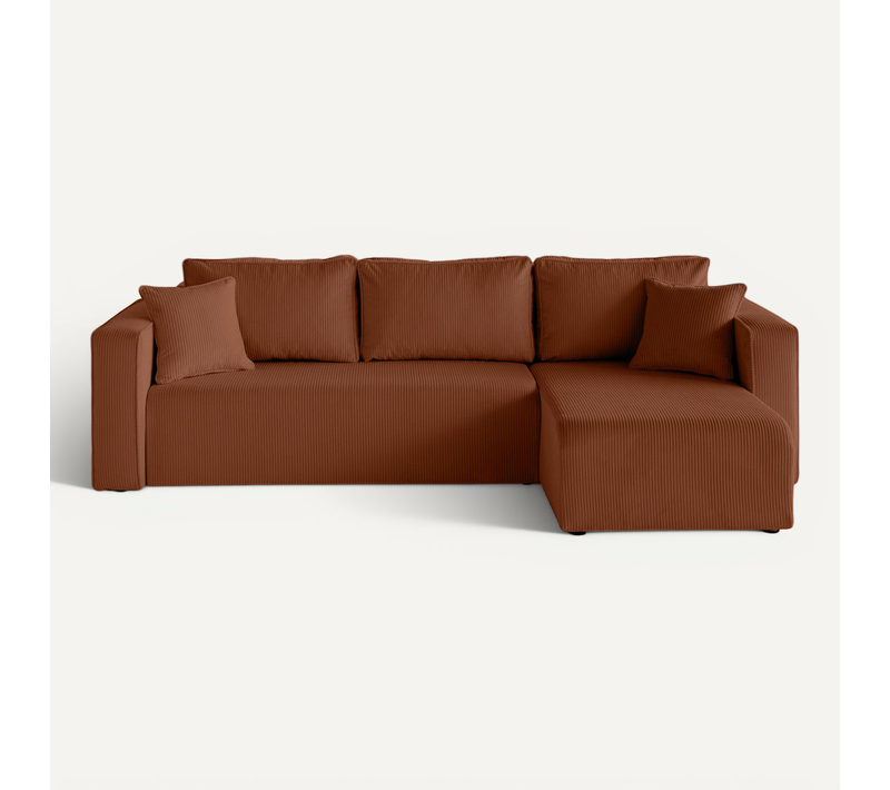 Housse En Velours Côtelé Terracotta Pour Canapé Déhoussable Topaze