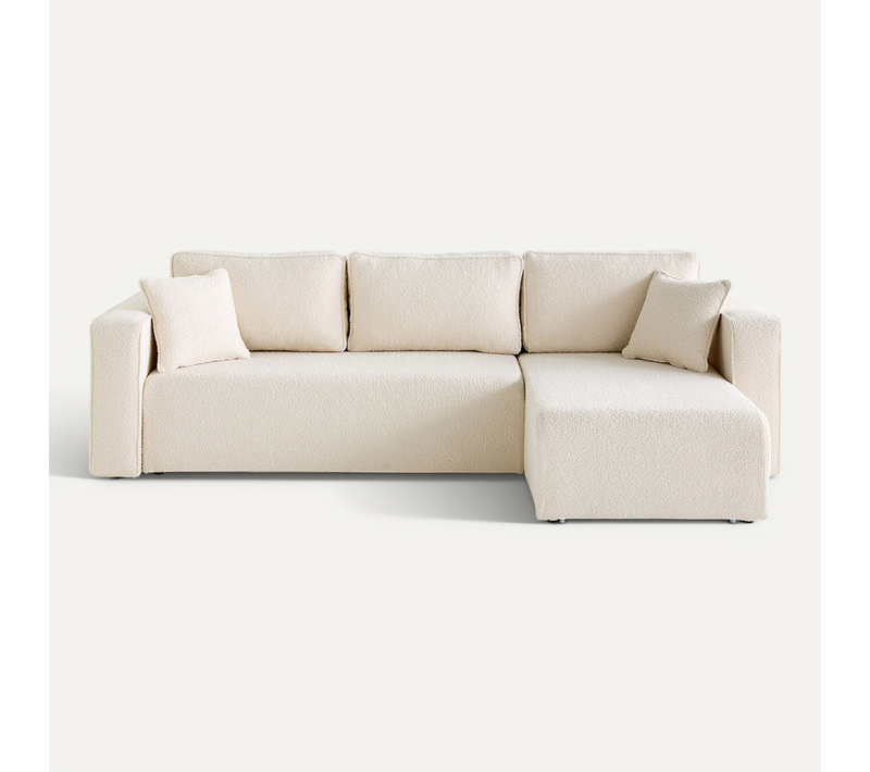 Housse En Tissu Bouclette Beige Pour Canapé Déhoussable Topaze