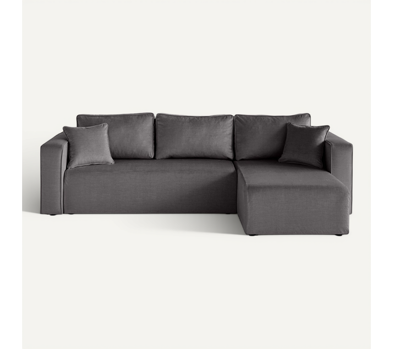 Housse En Velours Gris Pour Canapé Déhoussable Topaze