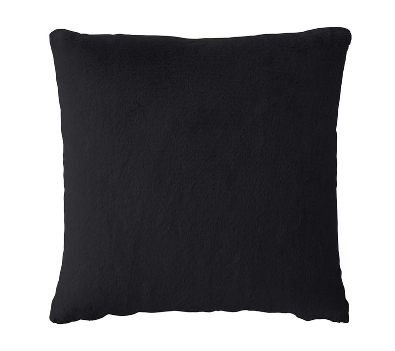Coussin En Fausse Fourrure Noir 60 X 60 Cm