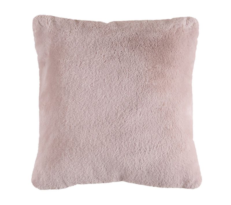 Coussin En Fausse Fourrure Rose 48 X 48 Cm