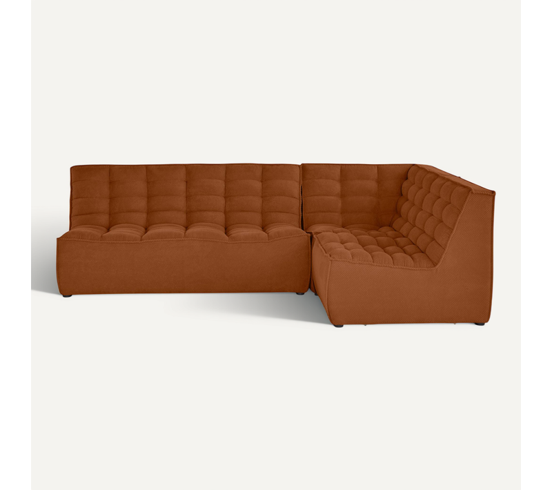 Ellie - Canapé Modulable D'angle Réversible 4 Places En Velours Texturé