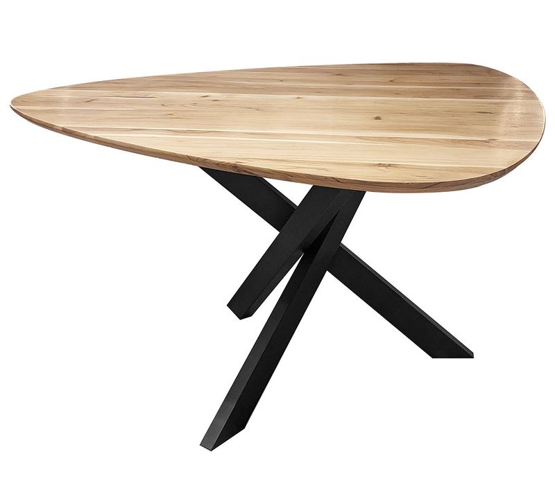 Makana - Table à Manger - Bois Massif D'acacia Et Métal - 6 Personnes