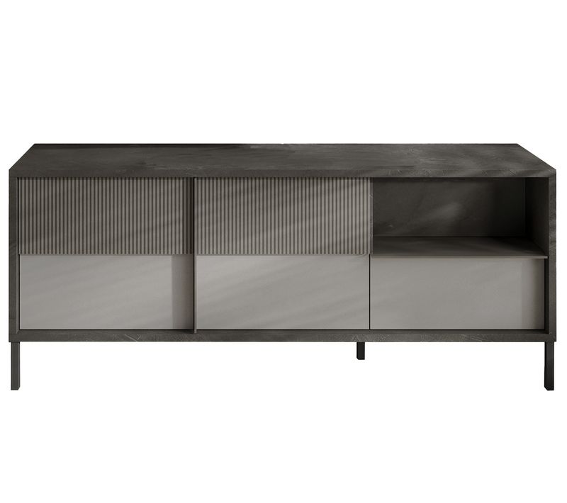 Jules - Meuble TV - 2 Portes Et 1 Tiroir - 156 Cm Gris