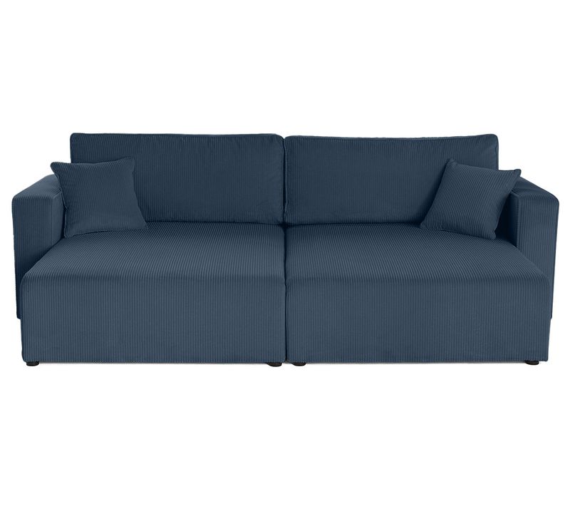 Topaze - Canapé Droit 4 Places Avec Double Méridienne - Assise Profonde - En Velours Côtelé