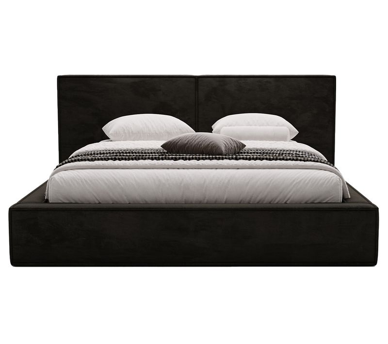 Eros - Lit Coffre - 180x200 Cm - Sommier Inclus - En Velours Noir