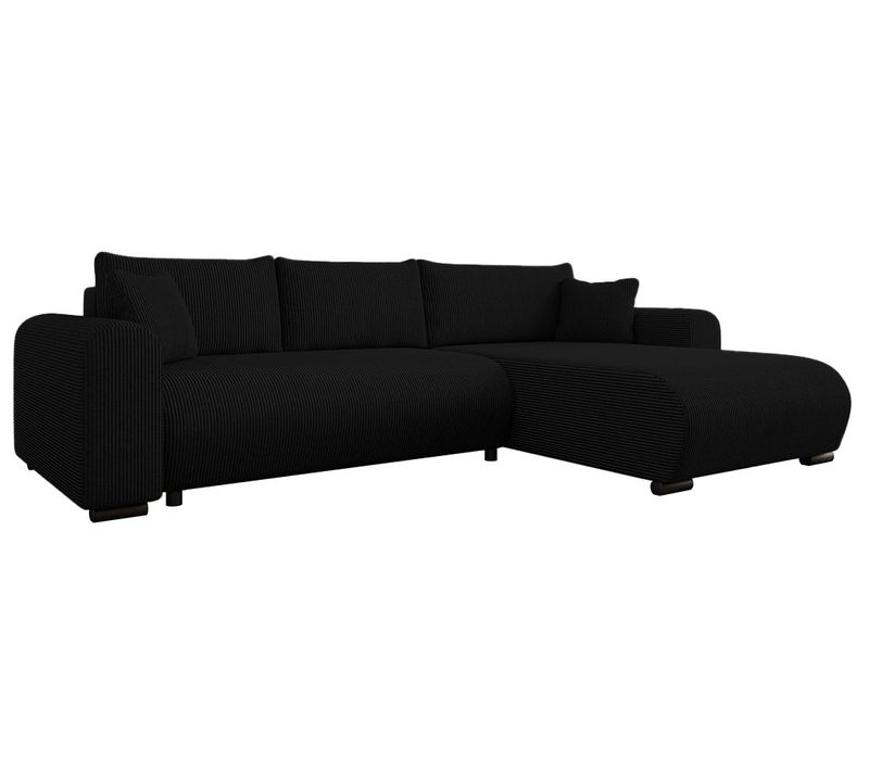 Rosalie - Canapé D'angle Réversible 4 Places Convertible Avec Coffre En Velours Côtelé