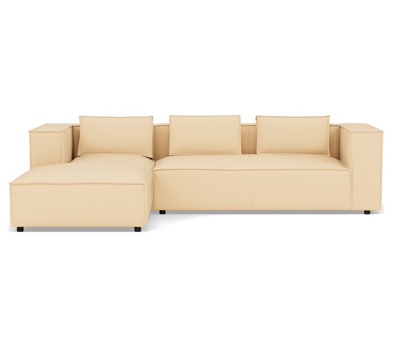 Stella - Canapé D'angle Gauche 4 Places En Simili Beige