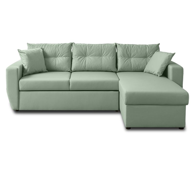 Astoria - Canapé D'angle Réversible 4 Places - Convertible Avec Coffre - En Simili Vert Sauge