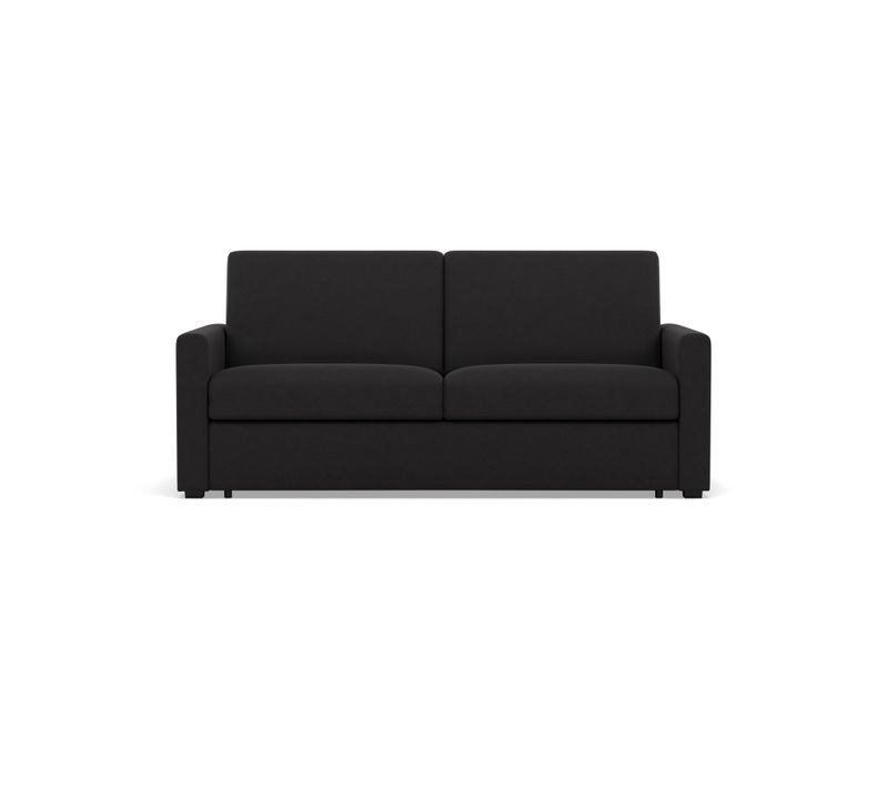 Julia - Canapé 3 Places Convertible Express Couchage Quotidien 140 Cm Matelas 14 Cm En Tissu Noir