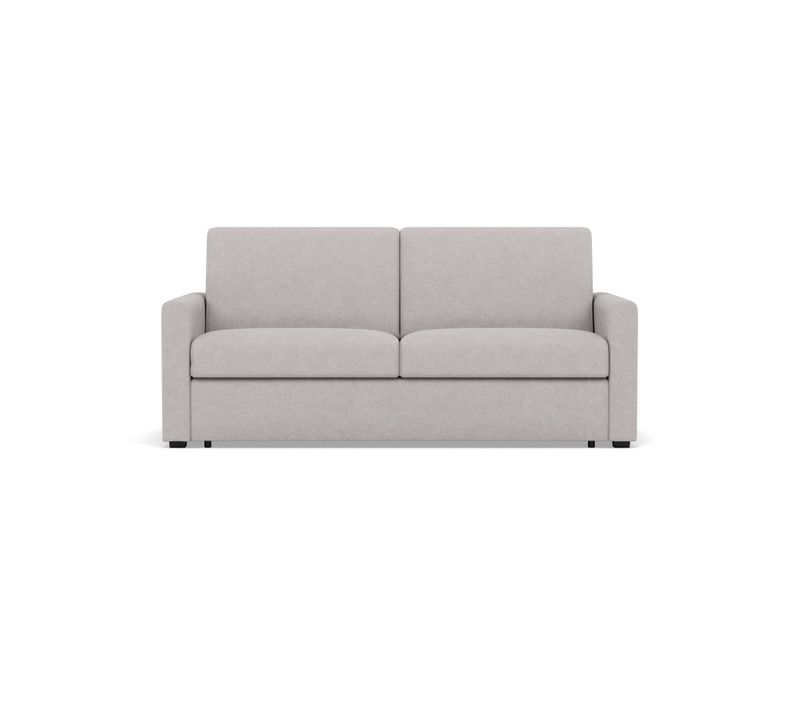 Canapé 3 Places Convertible Express Couchage Quotidien 140 Cm Matelas 18 Cm En Tissu Gris Clair
