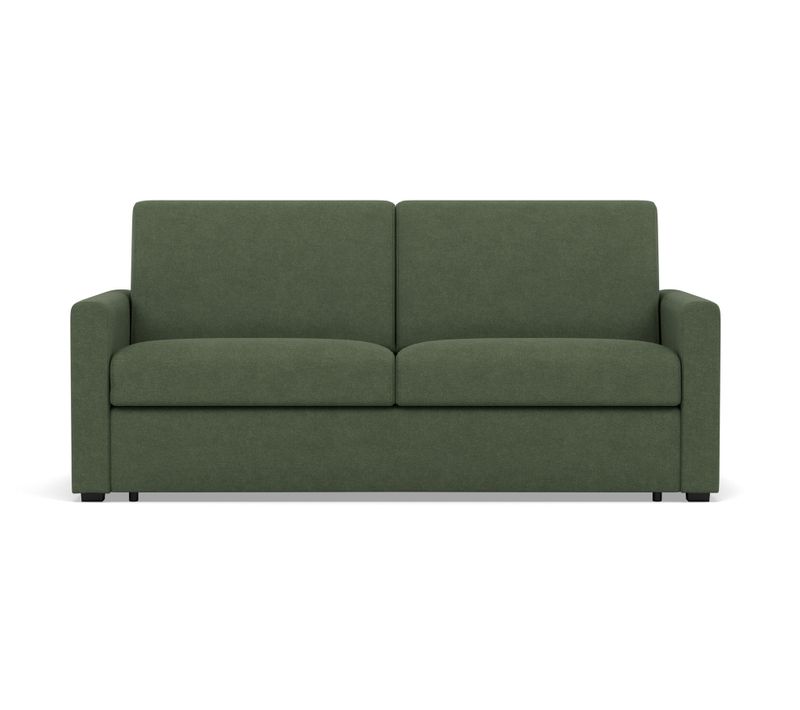 Julia - Canapé 3 Places Convertible Express Couchage Quotidien 140 Cm Matelas 18 Cm En Tissu Vert