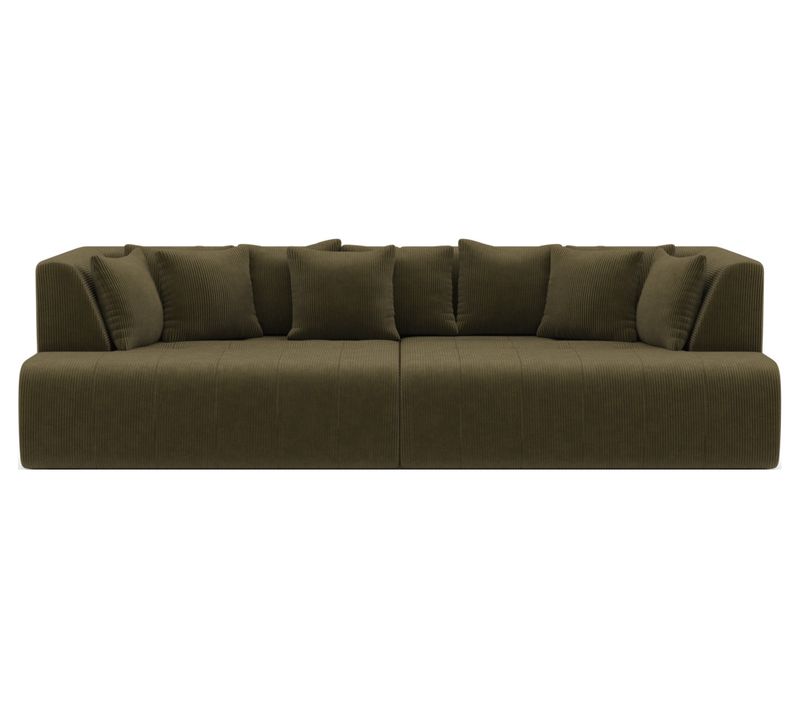 Onyx - Canapé Droit 4 Places Avec Double Méridienne - Assise Profonde - En Velours Côtelé