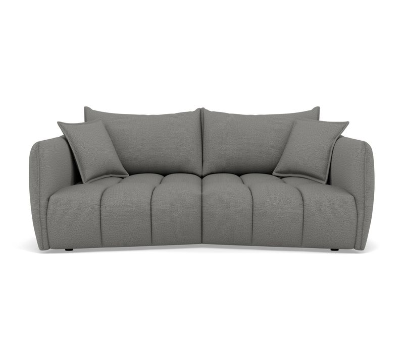 Cassiopee - Canapé Droit 3 Places Assise Profonde En Tissu Texturé Gris