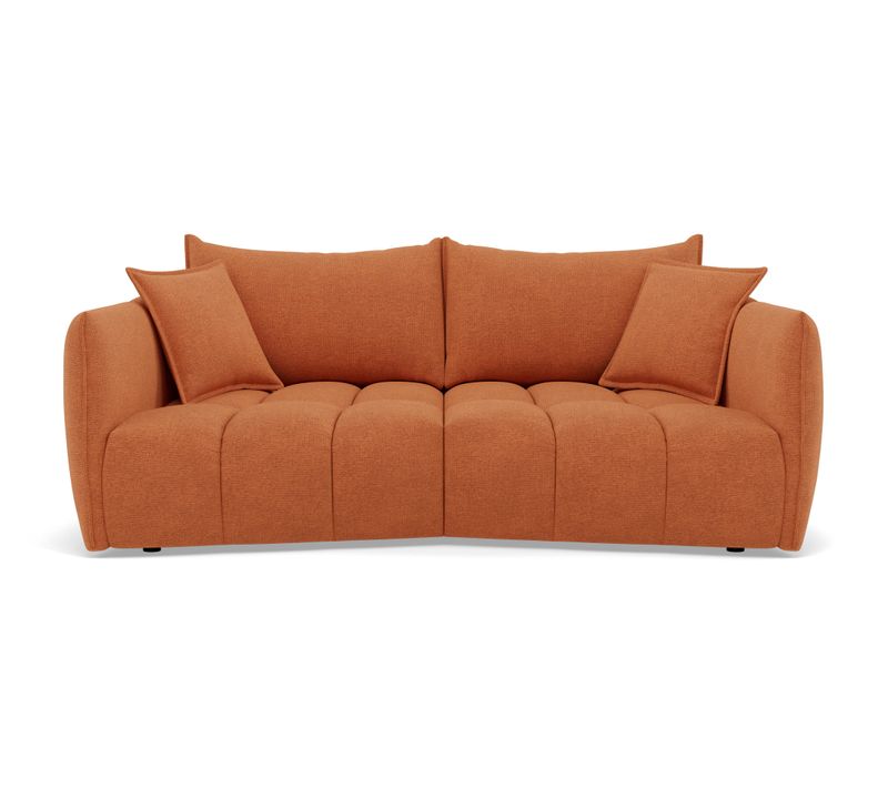 Cassiopee - Canapé Droit 3 Places Assise Profonde En Tissu Texturé Terracotta