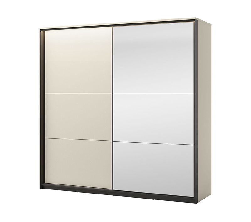 Kimi - Armoire - 2 Portes Coulissantes - LED Et Miroir Inclus - 220x221 Cm