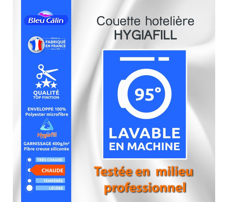 Couette Hotelière Hygiafill 240 X 260 Cm Pour Lit "king Size" - Blanc - 240x260 Cm