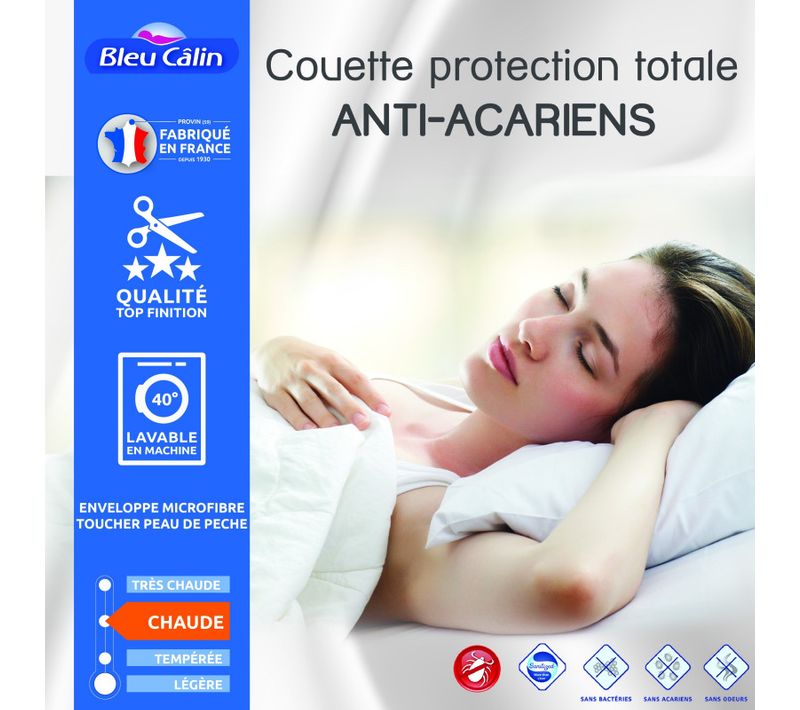 Couette Protection Totale Anti Acariens 400 Gr/m² 240 X 260 Cm Pour Lit "king Size"