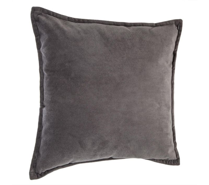 Coussin "lilou" Effet Velours 45 X 45 Cm - Gris Foncé - 45x45 Cm