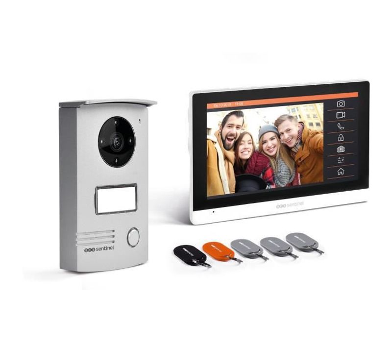 Interphone Vidéo Filaire Visiodoor 7+ Rfid Avec Badges Ecran Tactile 7"