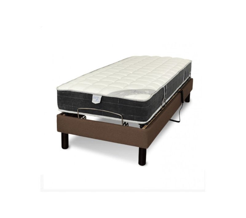 Lit Électrique 80x200 Sommier à Lattes, Matelas Ressorts Essenzia Zen
