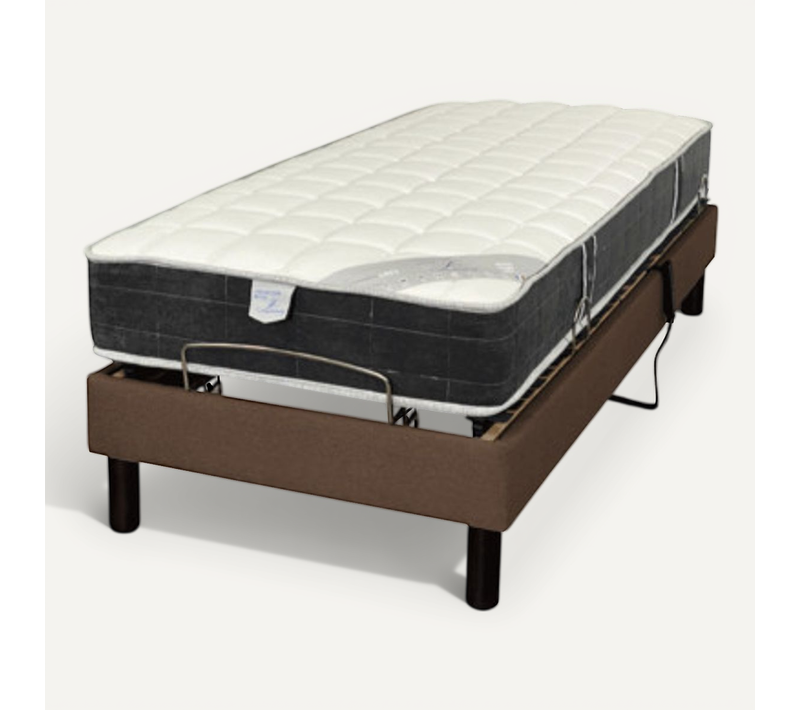 Lit Électrique 70x190 Sommier à Lattes, Matelas Ressorts Essenzia Zen