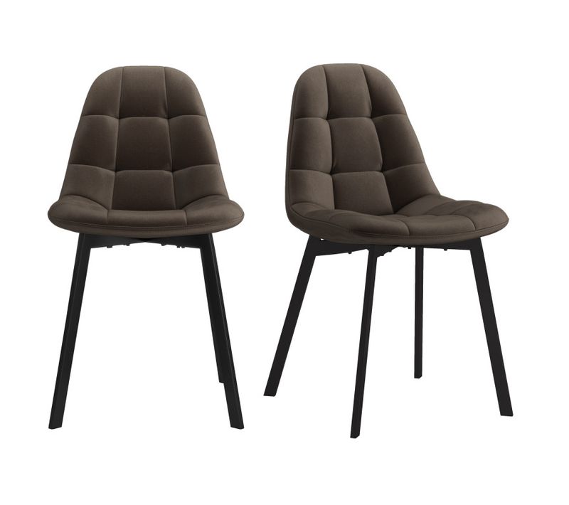 Stellia-chaise En Velours Marron (x2)