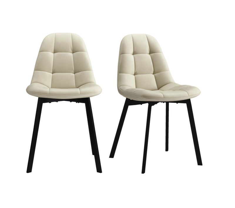 Stellia-chaise En Velours Beige (x2)