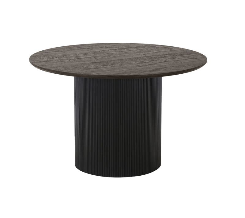 Mido- Table à Manger Ronde 4 Personnes D.120 Cm Brun Foncé