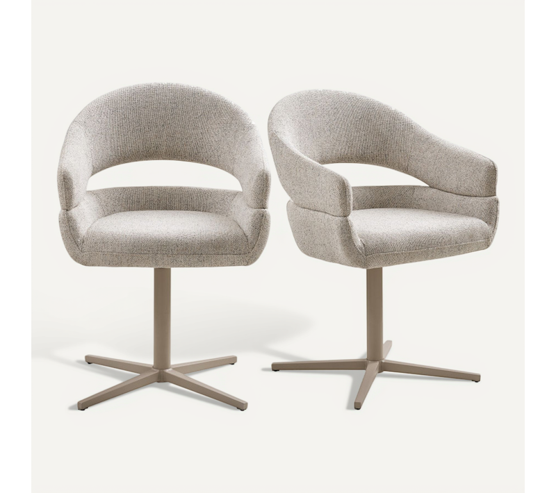 Hugs-fauteuil De Table Pivotant En Tissu Beige (x2)