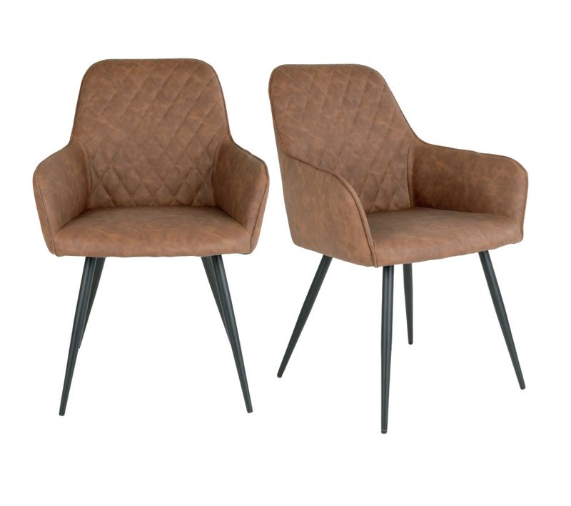 Grace-chaise En Pu Marron Vintage (x2)