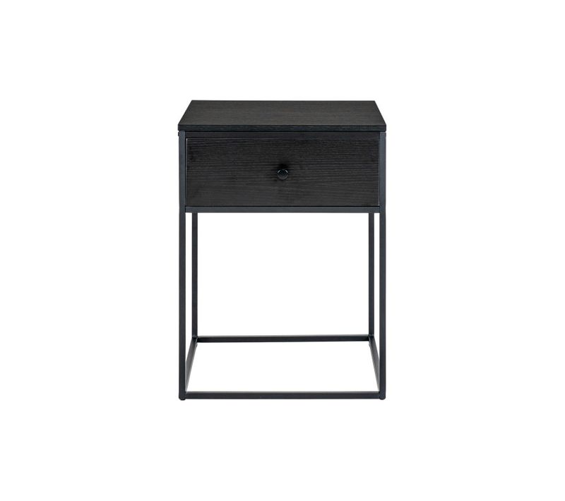 Chic-table D'appoint 1 Tiroir Noire 40x55 Cm