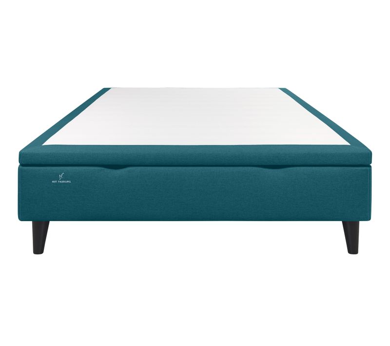 Sommier coffre manuel NUIT FAUBOURG TRIOMPHE 140x190 cm bleu