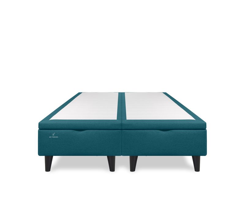 Sommier coffre manuel NUIT FAUBOURG TRIOMPHE 2x100x200 cm bleu