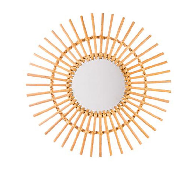 Miroir En Rotin Soleil - Dim : D 58 Cm