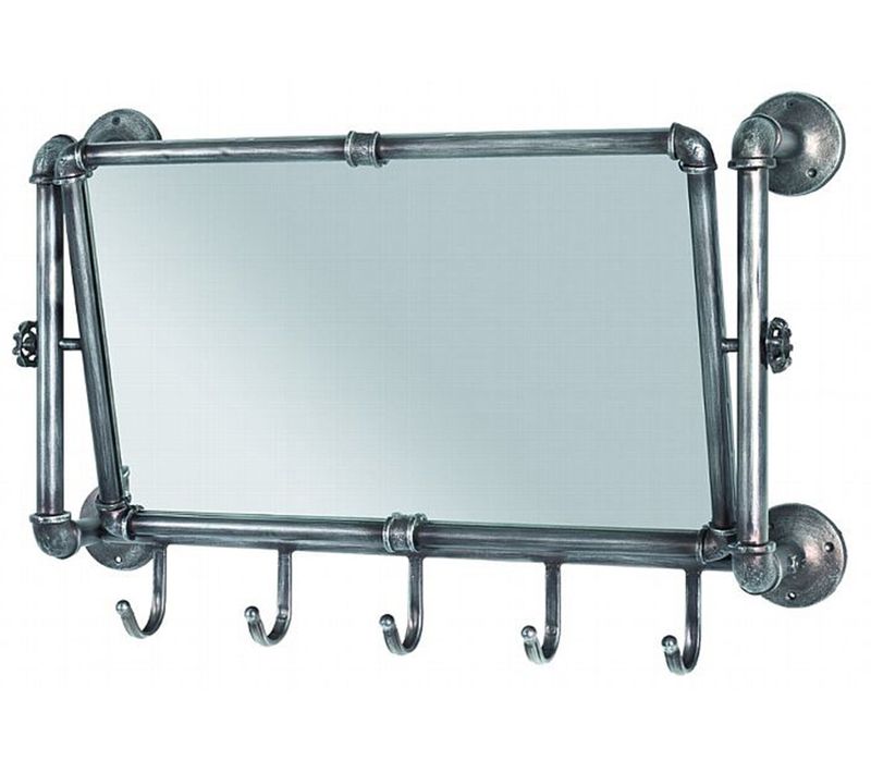 Garderobe Murale En Acier Laqué Anthracite - Dim : L75 X P 16 X H45 Cm-