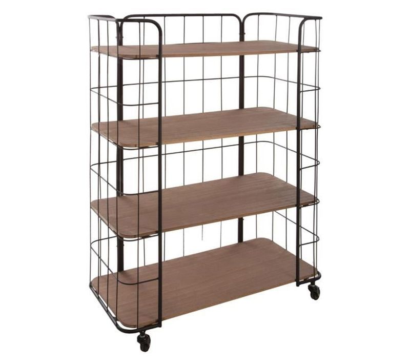Etagère De 4 Niveaux Sur Roulettes En Métal - 70 X 31 X 97,5 Cm