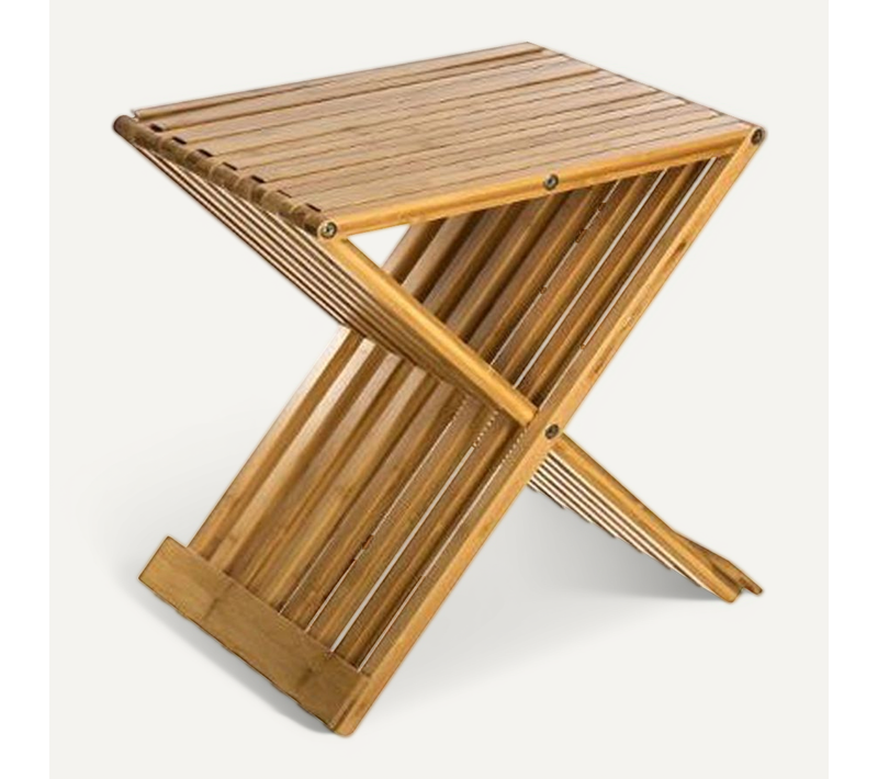 Tabouret En Bambou Pliante - H.45 X L.40 X P.32 Cm