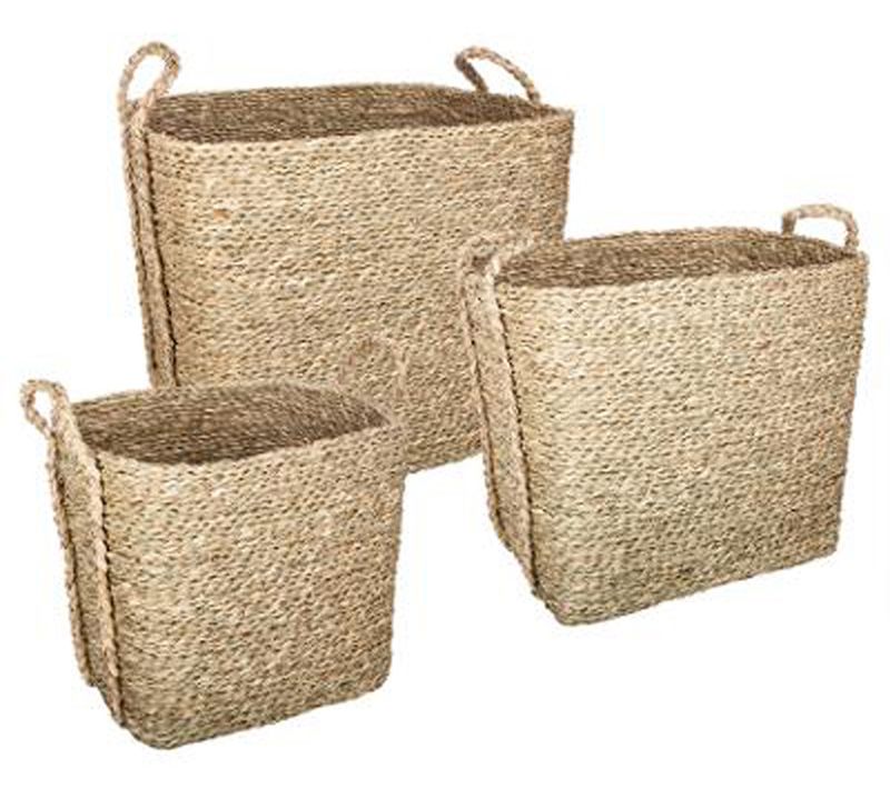 Lot De 3 Paniers De Rangement à Anses En Osier Coloris Naturel