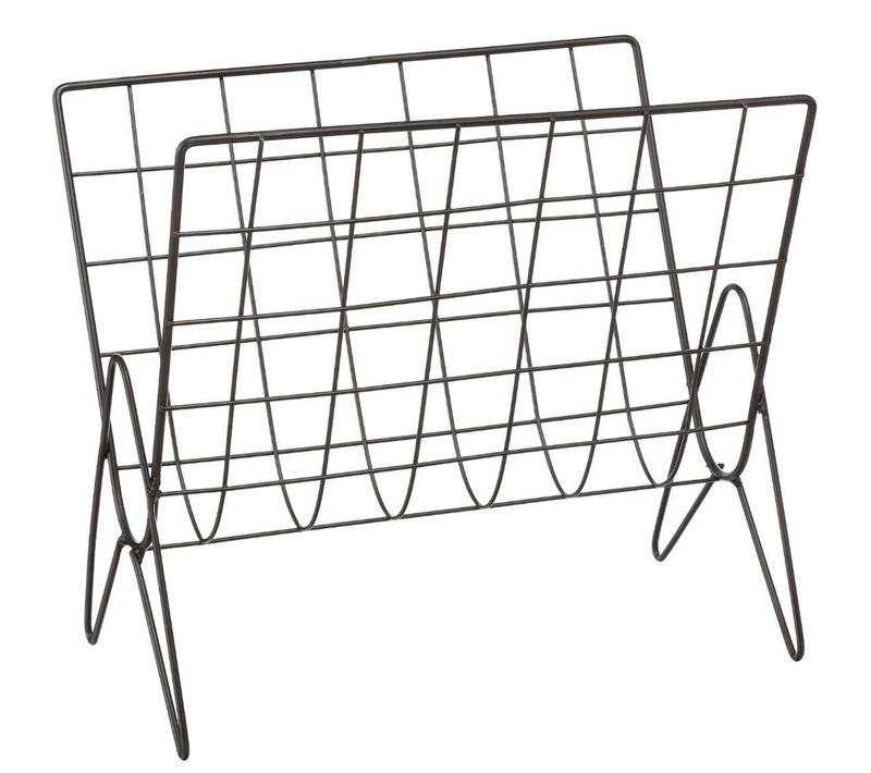 Porte-revue En Métal Coloris Noir - Dim : L.35,5 X L.32 X H.18 Cm