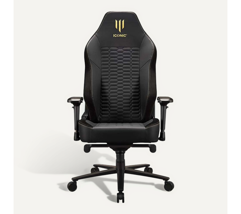 Fauteuil Gamer Apollon Classic Gold, Chaise Gaming Noir Taille Xl
