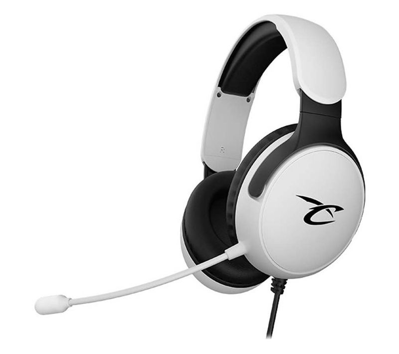 Astra Casque Gaming Pour Ps5 Ps4 PC Xbox, Hp 40 Mm, Micro Inclinable, Réglage Volume, Blanc Et Noir