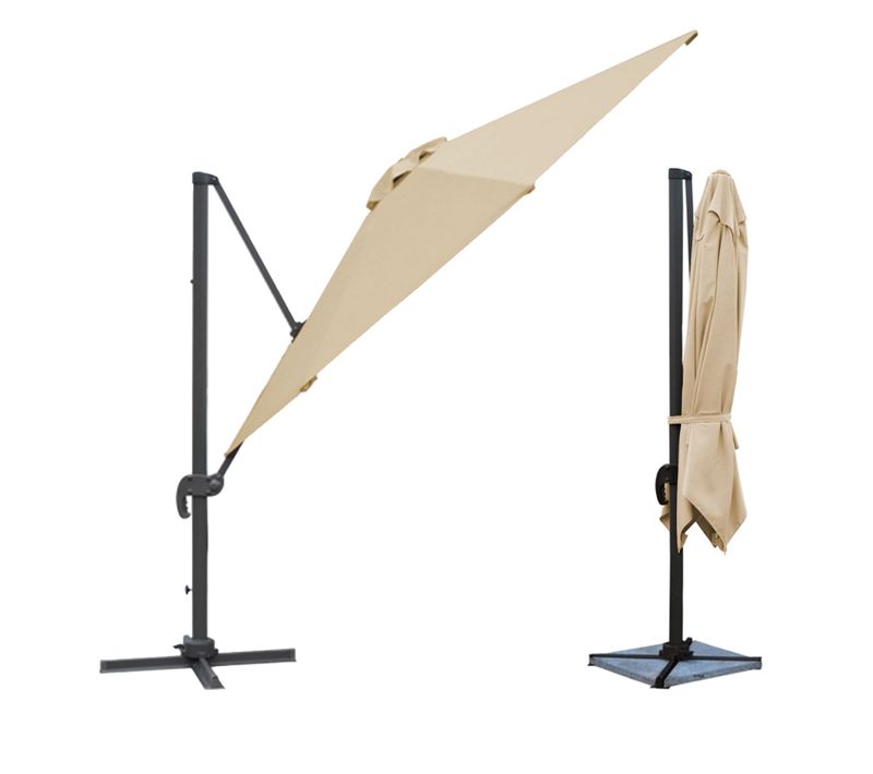 Parasol Déporté Molokai Carré 3x3m Beige + Housse