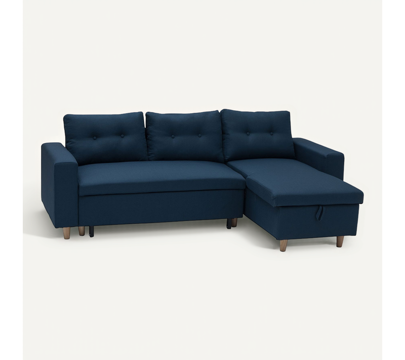 Canapé D'angle Convertible Wade 3 Places Bleu