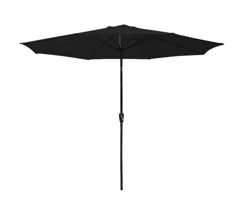 Parasol Droit Hapuna Rond 3,30m De Diamètre Noir