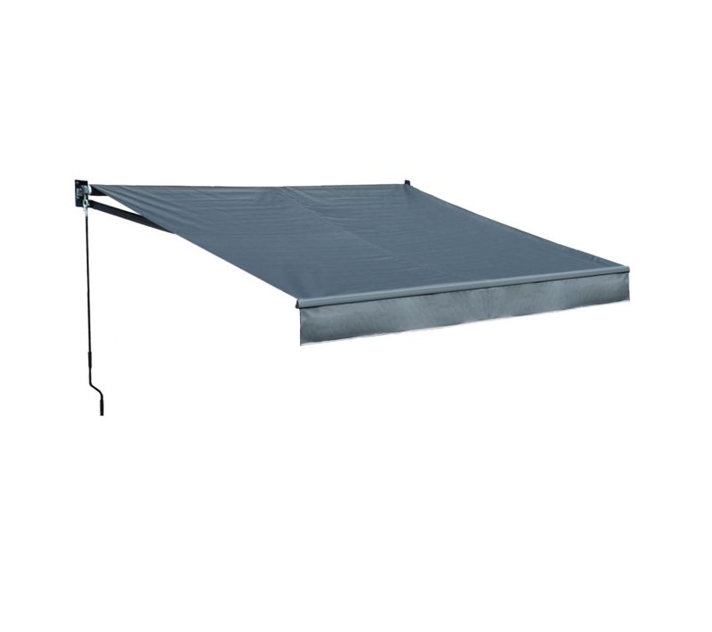 Store Banne Saule 2,95 × 2,5m - Toile Anthracite Et Structure Grise